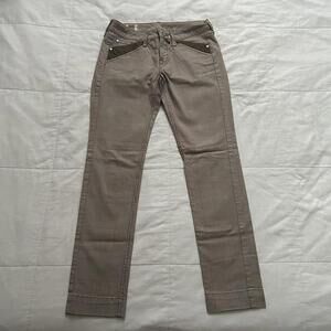 Marithe Francois Girbaud le Jean tan plaid skinny pants size small